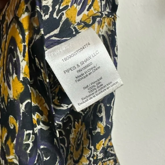 VERONICA BEARD Tarry Printed Lace-inset Blouse In White Multi Size 8 MSRP $495 - Picture 3 of 6